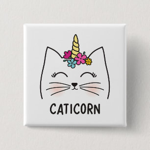 Badge Carré 5 Cm Caticorn