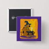 Badge Carré 5 Cm Cauldron de sorcière Scooby-Doo (Devant & derrière)
