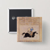 Badge Carré 5 Cm Cavalier dessinant le sien arc (Devant & derrière)