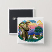 Badge Carré 5 Cm Cavalier King Charles Spaniel (Blenheim #2) (Devant & derrière)