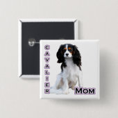 Badge Carré 5 Cm Cavalier Mom 4 - Bouton (Devant & derrière)