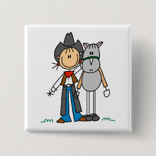 Badge Carré 5 Cm Cavalière avec T-shirts Cheval et Cadeaux
