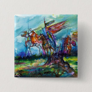 BADGE CARRÉ 5 CM CAVALIERS DANS LA TEMPÊTE