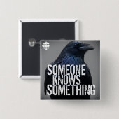 Badge Carré 5 Cm CBC Quelqu'Un Sait Quelque Chose (Devant & derrière)