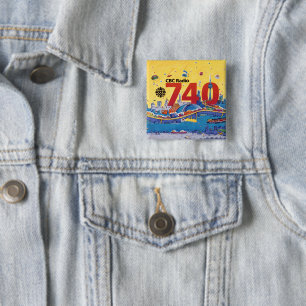 Badge Carré 5 Cm  CBC Radio 740 - Habillage promotionnel (1980)