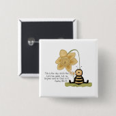 Badge Carré 5 Cm Ce jour - Bouton Carré (Devant & derrière)