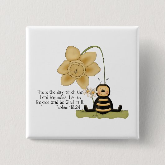 Badge Carré 5 Cm Ce jour - Bouton Carré (Devant)