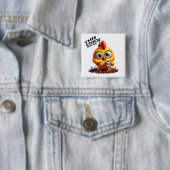 Badge Carré 5 Cm Ce Petit Lit Continue... Café (En situation)