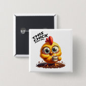 Badge Carré 5 Cm Ce Petit Lit Continue... Café (Devant & derrière)