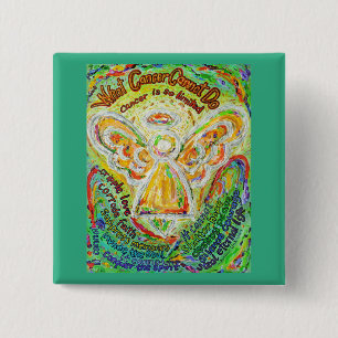 Badge Carré 5 Cm Ce que le cancer ne peut pas faire Ange Lapel bout