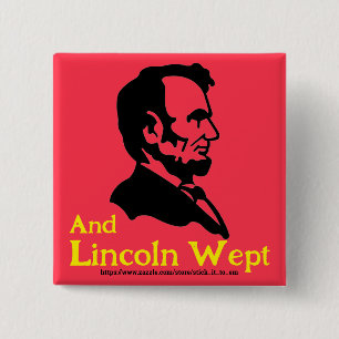 BADGE CARRÉ 5 CM CE QUE LINCOLN PENSERAIT DE TRUMP