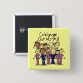 Badge Carré 5 Cm Celebrate (Devant & derrière)