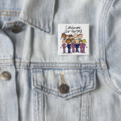 Badge Carré 5 Cm Celebrate (En situation)