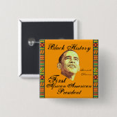 Badge Carré 5 Cm Célébration de l'histoire noire (Devant & derrière)