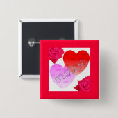 BADGE CARRÉ 5 CM CÉLÉBRATION DE MARIAGE (Devant & derrière)