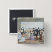 Badge Carré 5 Cm Célébration d'octobre à Rome, 1842 (Devant & derrière)