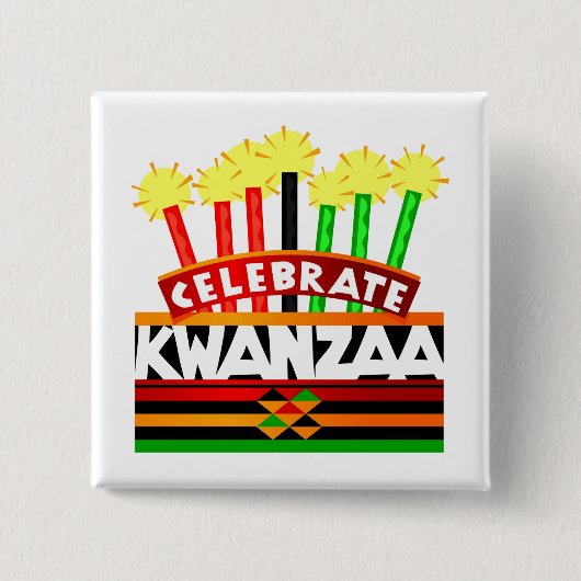 Badge Carré 5 Cm Célébrer Kwanzaa (Devant)