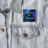 Badge Carré 5 Cm cello1 bleu, effrayant pas streptocoque… - (En situation)