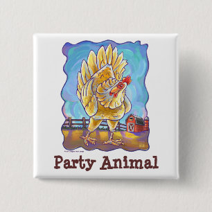 Badge Carré 5 Cm Centre de fête au poulet