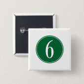 Badge Carré 5 Cm Cercle #6 vert (Devant & derrière)
