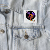 Badge Carré 5 Cm Cercle de dragon (En situation)