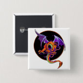 Badge Carré 5 Cm Cercle de dragon (Devant & derrière)