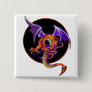 Badge Carré 5 Cm Cercle de dragon
