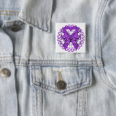 Badge Carré 5 Cm Cercle papillon du cancer du GIST des rubans (En situation)