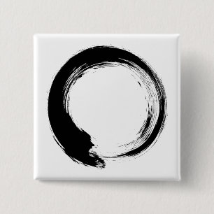 Badge Carré 5 Cm Cercle Zen Enso