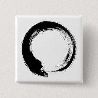 Badge Carré 5 Cm Cercle Zen Enso