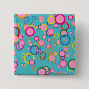 Badge Carré 5 Cm Cercles colorés