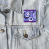 Badge Carré 5 Cm Cercles violets géométriques abstraits du milieu d (En situation)