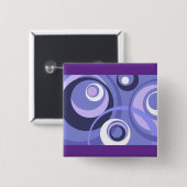 Badge Carré 5 Cm Cercles violets géométriques abstraits du milieu d (Devant & derrière)