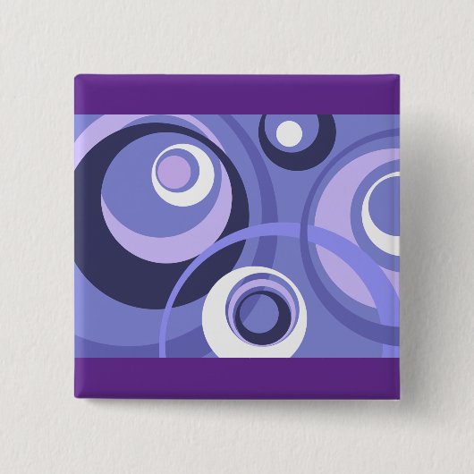 Badge Carré 5 Cm Cercles violets géométriques abstraits du milieu d (Devant)