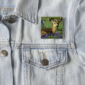 Badge Carré 5 Cm Cerf à queue noire, Odocoileus hemionus (En situation)