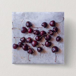 Badge Carré 5 Cm Cerises