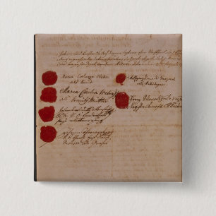 Badge Carré 5 Cm Certificat de mariage de Wolfgang, de Mozart et de