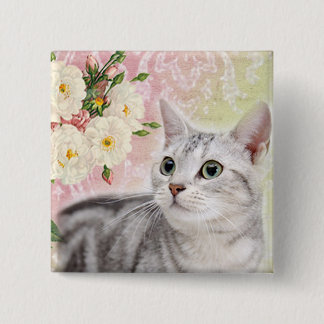 Badge Carré 5 Cm Cessez de sentir les roses