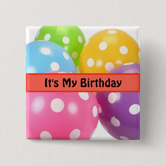 Badge Carré 5 Cm C'est mon anniversaire (Devant)