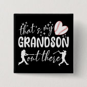 Badge Carré 5 Cm C'est mon petit-fils là-bas, grand-mère drôle (Devant)