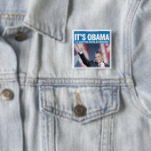 Badge Carré 5 Cm C'est Obama Headline Button (En situation)