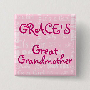 Badge Carré 5 Cm C'est un bouton de fille