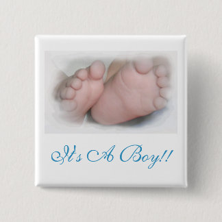 Badge Carré 5 Cm C'est un garçon ! ! Bouton