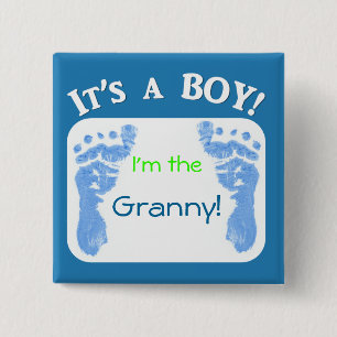 Badge Carré 5 Cm C'est un garçon ! Customisez votre bouton de béb