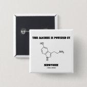 Badge Carré 5 Cm Cette machine est actionnée par la sérotonine (la (Devant & derrière)