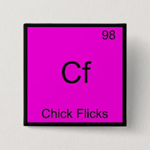 Badge Carré 5 Cm Cf - Films de filles Chimie drôle Symbole d'élémen