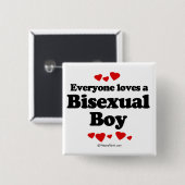 Badge Carré 5 Cm Chacun aime un bisexuel (Devant & derrière)