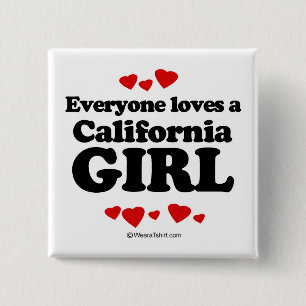 Badge Carré 5 Cm Chacun aime une fille de la Californie