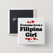 Badge Carré 5 Cm Chacun aime une Philippine (Devant & derrière)