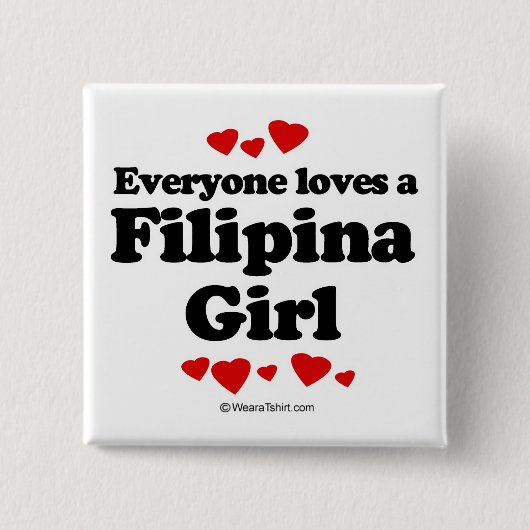 Badge Carré 5 Cm Chacun aime une Philippine (Devant)